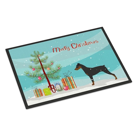 Carolines Treasures German Pinscher Merry Christmas Tree Indoor or Outdoor Mat, 24 x 36 BB2931JMAT